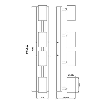 Globo - Спот 4xGU10/25W/230V черен