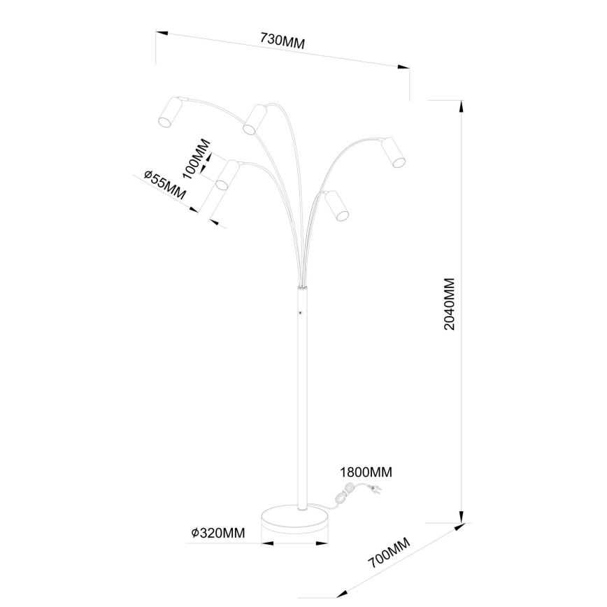 Globo - Подова лампа 5xGU10/35W/230V