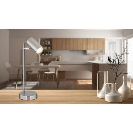 Globo - Настолна лампа 1xGU10/5W/230V матов хром