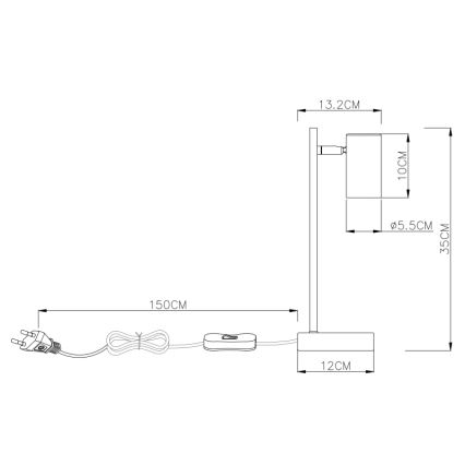 Globo - Настолна лампа 1xGU10/5W/230V сива/кафява