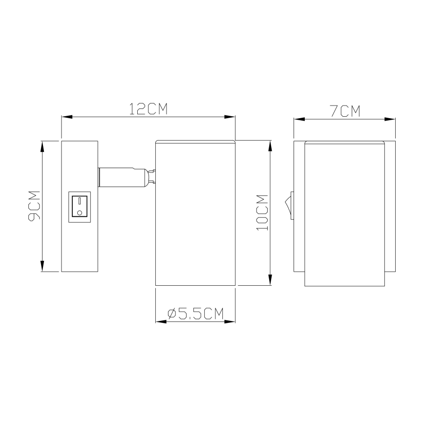 Globo - Стенен спот 1xGU10/25W/230V черен