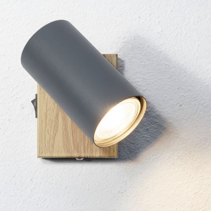 Globo - Стенен спот 1xGU10/25W/230V сив/кафяв