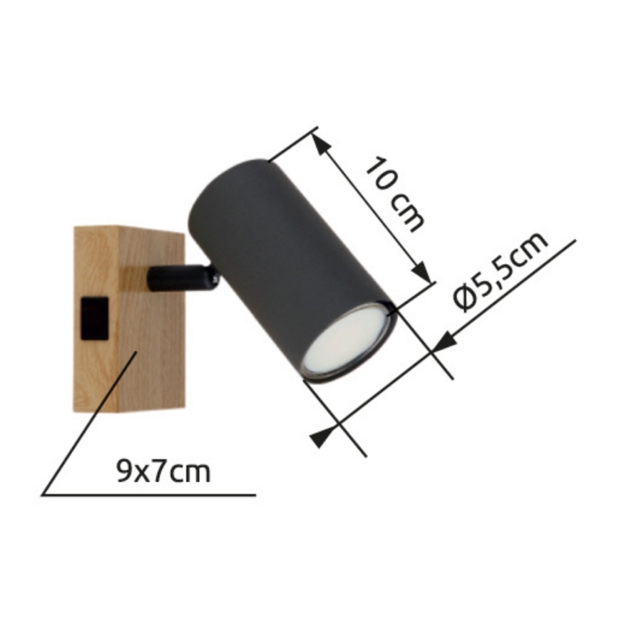 Globo - Стенен спот 1xGU10/25W/230V сив/кафяв