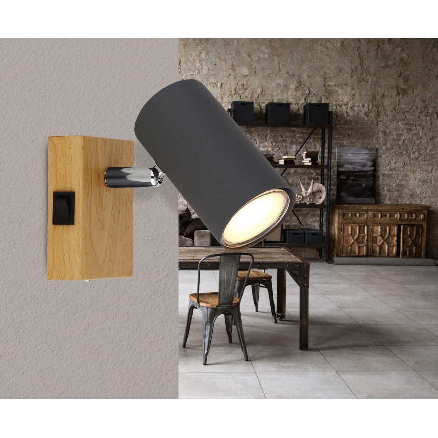 Globo - Стенен спот 1xGU10/25W/230V сив/кафяв