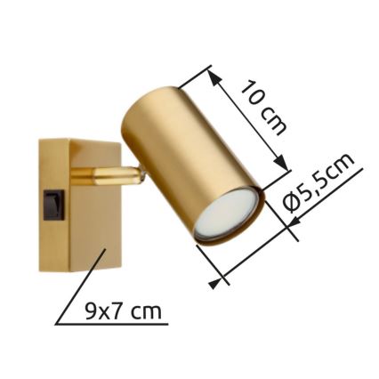 Globo - Стенен спот 1xGU10/25W/230V сив/кафяв