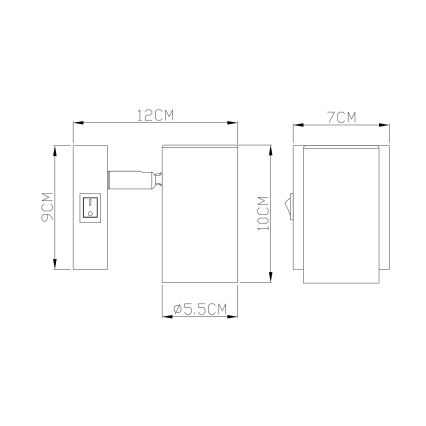 Globo - Стенен спот 1xGU10/25W/230V сив/кафяв