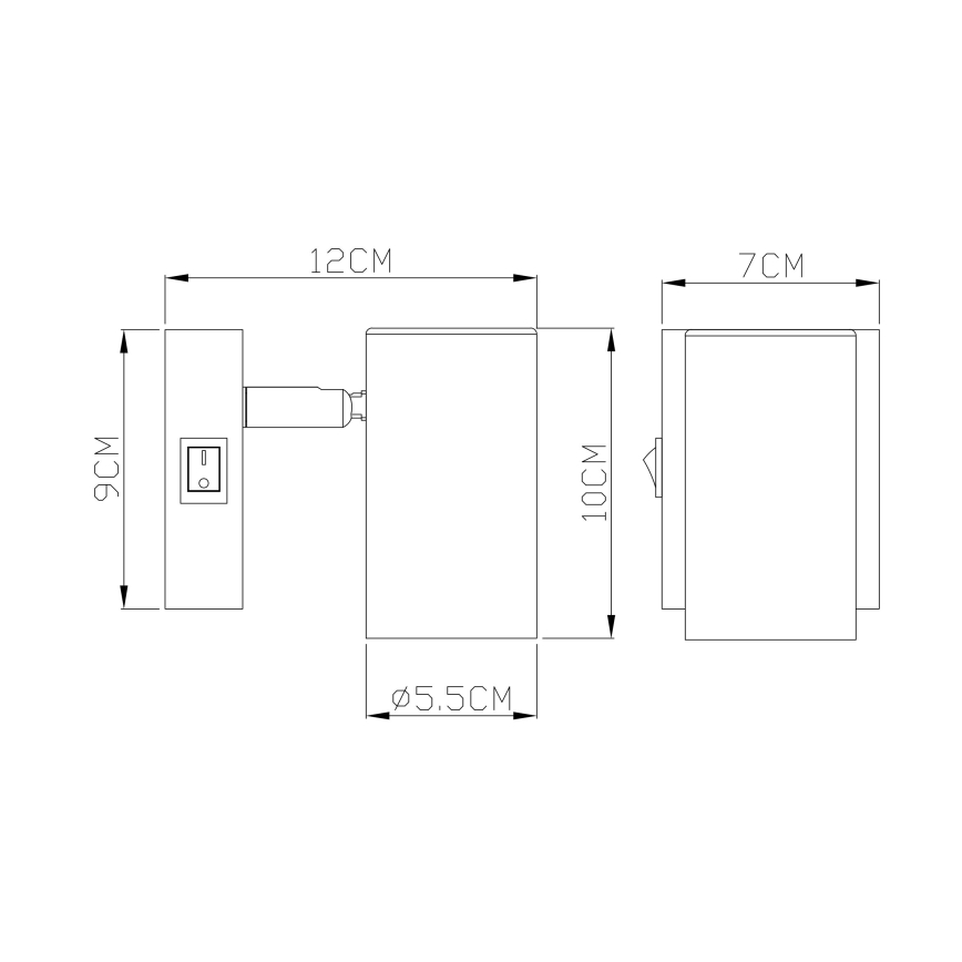 Globo - Стенен спот 1xGU10/25W/230V сив/кафяв