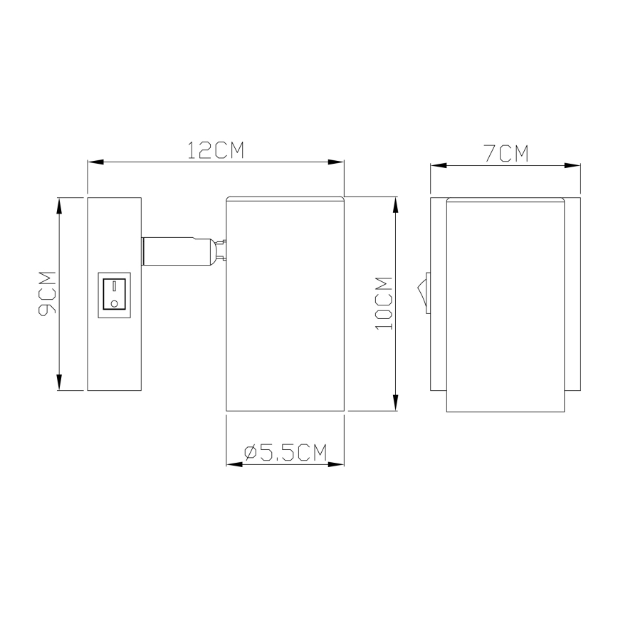 Globo - Стенен спот 1xGU10/25W/230V черен/месинг