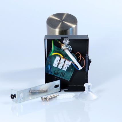 Globo - Стенен спот 1xGU10/25W/230V черен/месинг