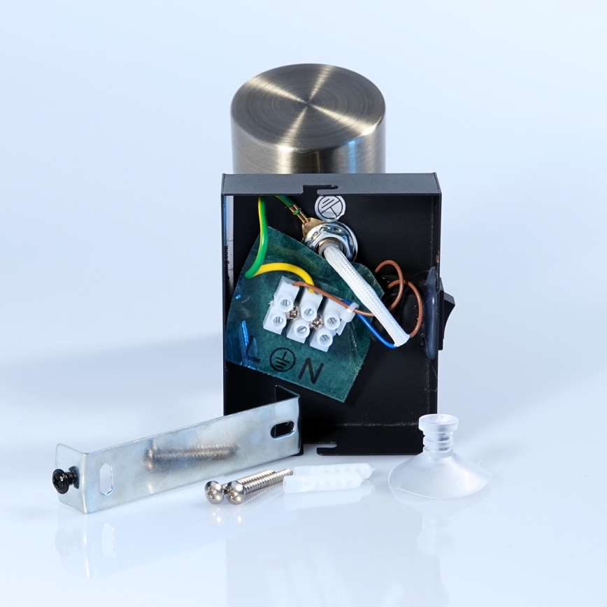 Globo - Стенен спот 1xGU10/25W/230V черен/месинг