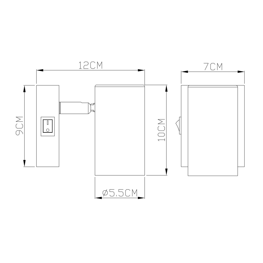 Globo - Стенен спот 1xGU10/25W/230V бял