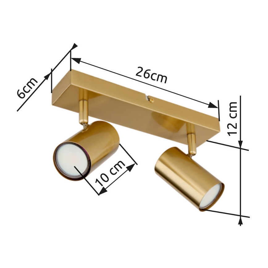 Globo - Спот 2xGU10/35W/230V златист
