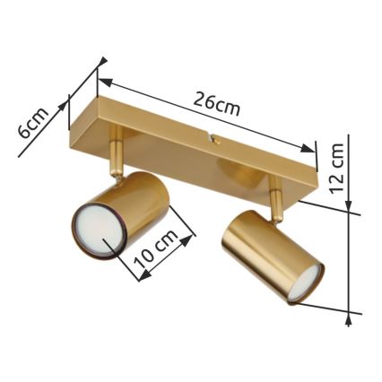 Globo - Спот 2xGU10/35W/230V златист