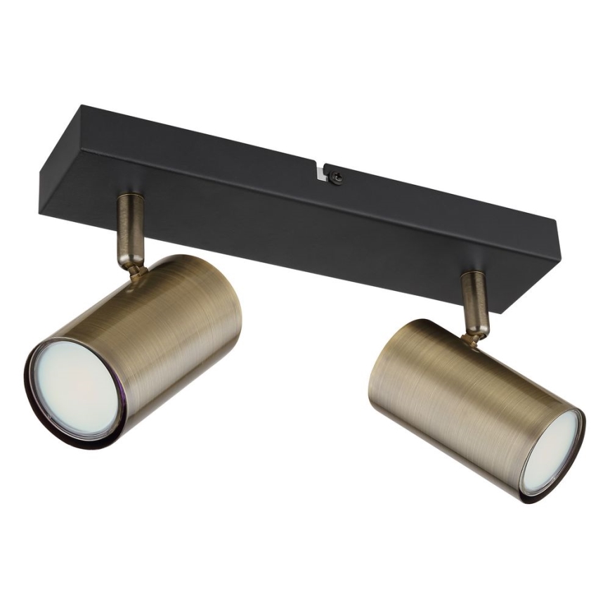 Globo - Спот 2xGU10/35W/230V черен/месинг