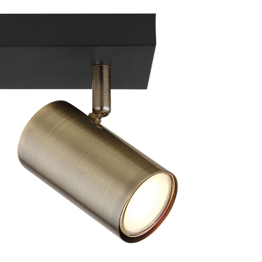 Globo - Спот 2xGU10/35W/230V черен/месинг