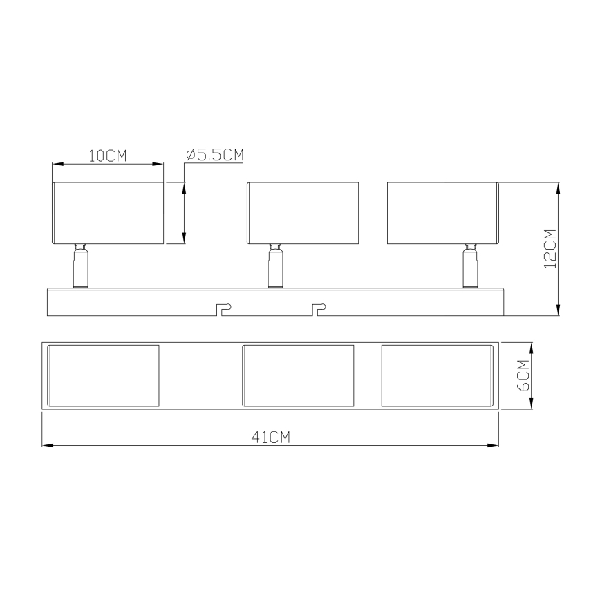 Globo - Спот 3xGU10/35W/230V черен