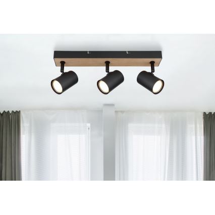 Globo - Спот 3xGU10/35W/230V черен/кафяв