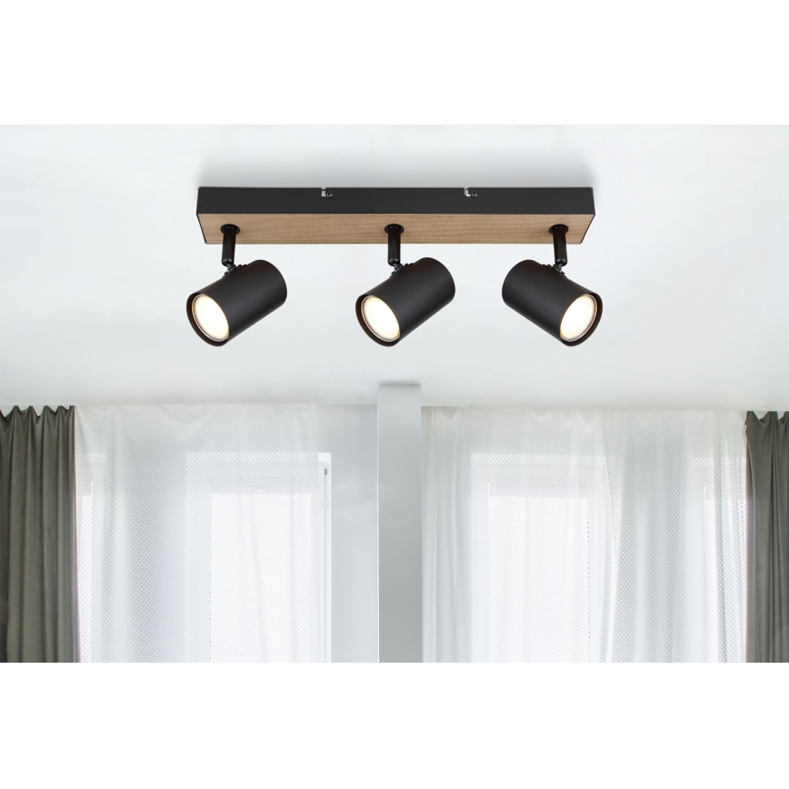 Globo - Спот 3xGU10/35W/230V черен/кафяв