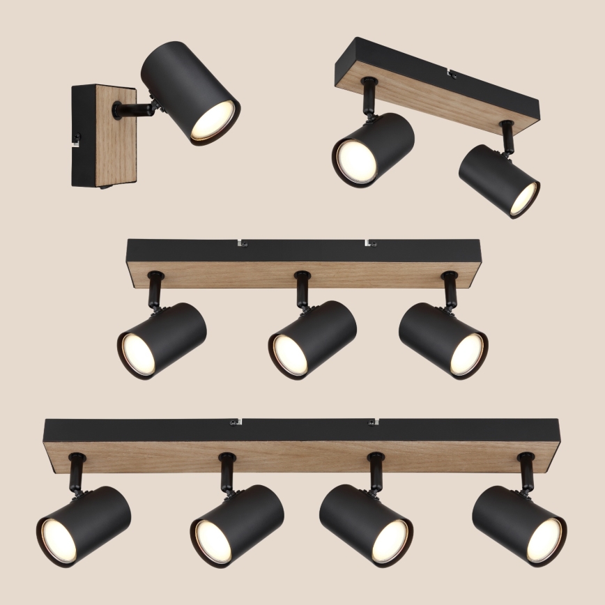 Globo - Спот 3xGU10/35W/230V черен/кафяв