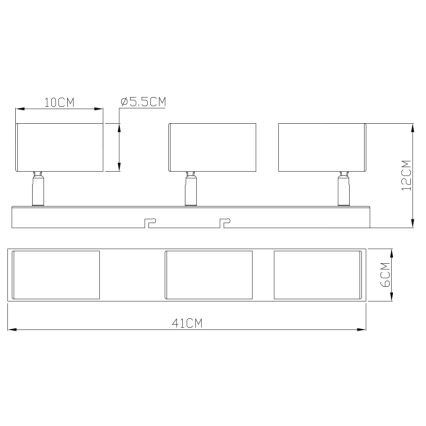 Globo - Спот 3xGU10/35W/230V сив/кафяв