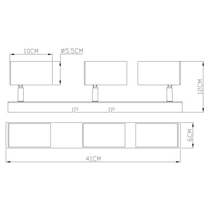 Globo - Спот 3xGU10/35W/230V черен/месинг