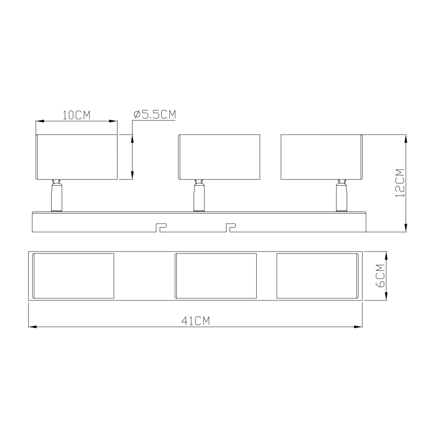 Globo - Спот 3xGU10/35W/230V черен/месинг