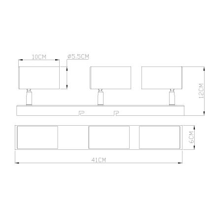 Globo - Спот 3xGU10/25W/230V оранжев