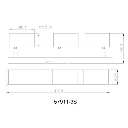 Globo - Спот 3xGU10/25W/230V