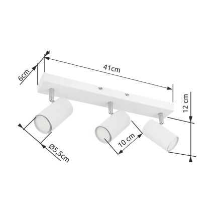 Globo - Спот 3xGU10/35W/230V бял
