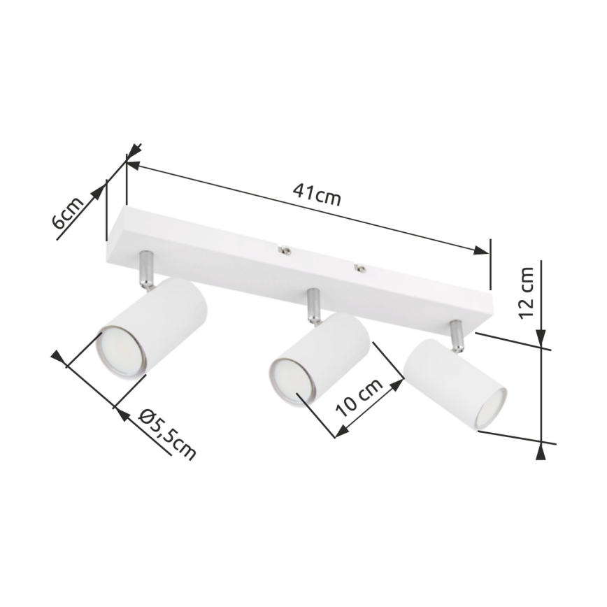 Globo - Спот 3xGU10/35W/230V бял