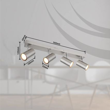 Globo - Точково осветително тяло 4xGU10/35W/230V матов хром