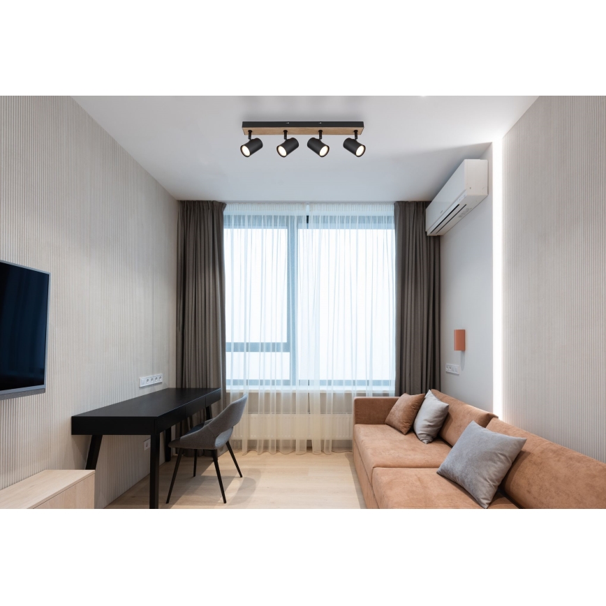 Globo - Спот 4xGU10/35W/230V черен/кафяв