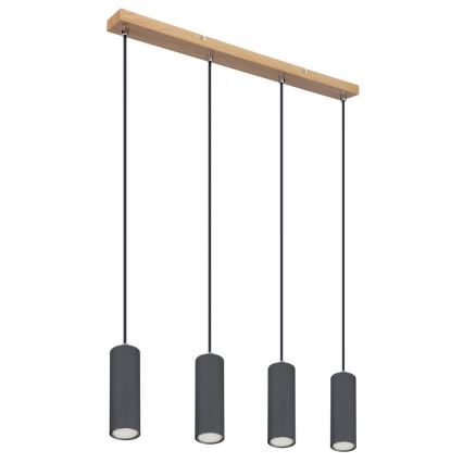 Globo - Висящ полилей 4xGU10/35W/230V сив/кафяв