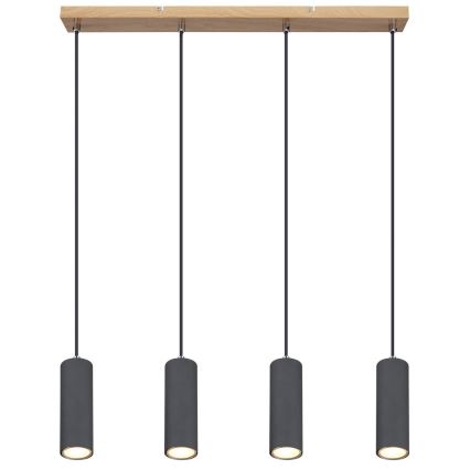 Globo - Висящ полилей 4xGU10/35W/230V сив/кафяв