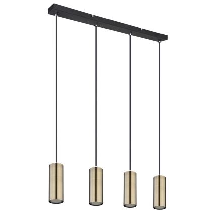 Globo - Висящ полилей 4xGU10/35W/230V черен/месинг