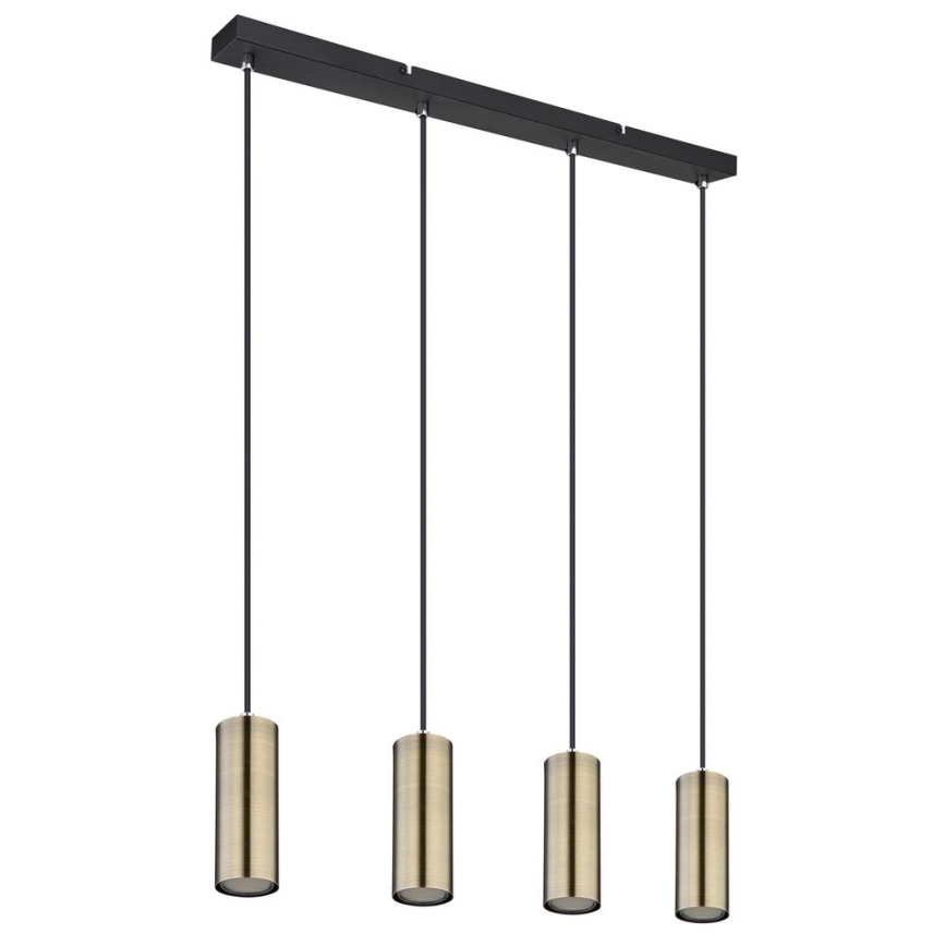 Globo - Висящ полилей 4xGU10/35W/230V черен/месинг