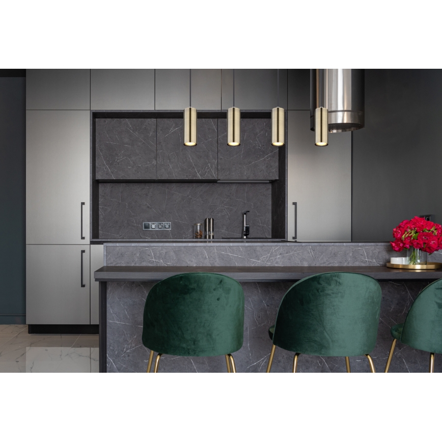 Globo - Висящ полилей 4xGU10/35W/230V черен/месинг