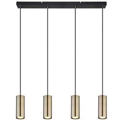 Globo - Висящ полилей 4xGU10/35W/230V черен/месинг