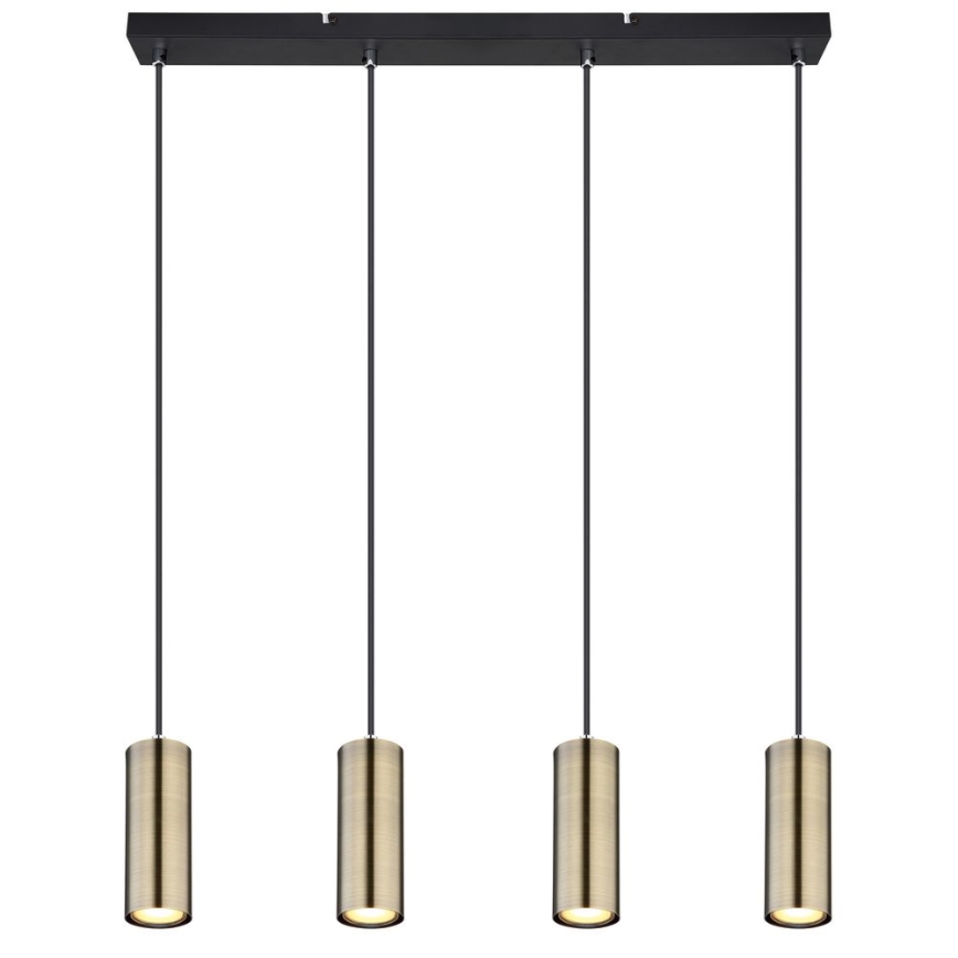 Globo - Висящ полилей 4xGU10/35W/230V черен/месинг