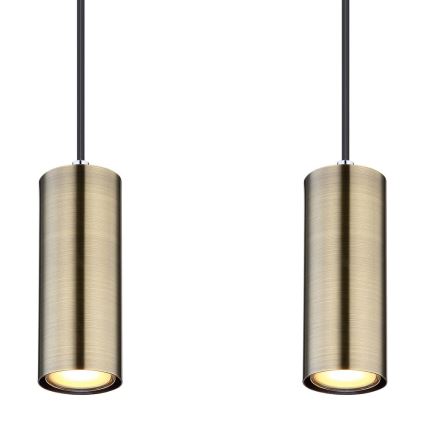 Globo - Висящ полилей 4xGU10/35W/230V черен/месинг