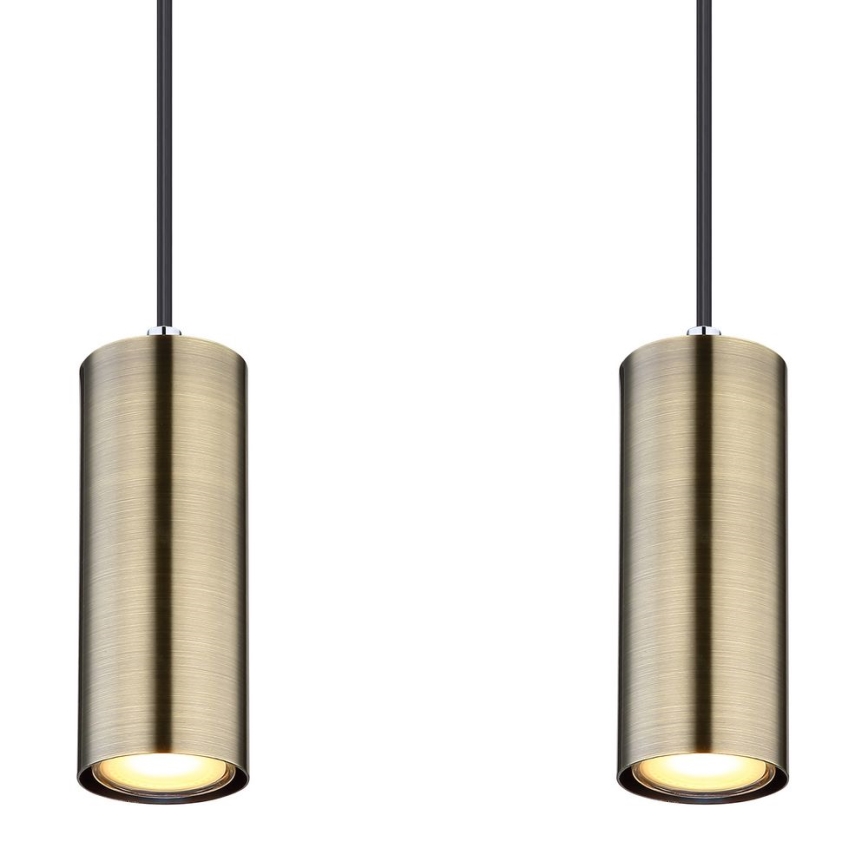 Globo - Висящ полилей 4xGU10/35W/230V черен/месинг