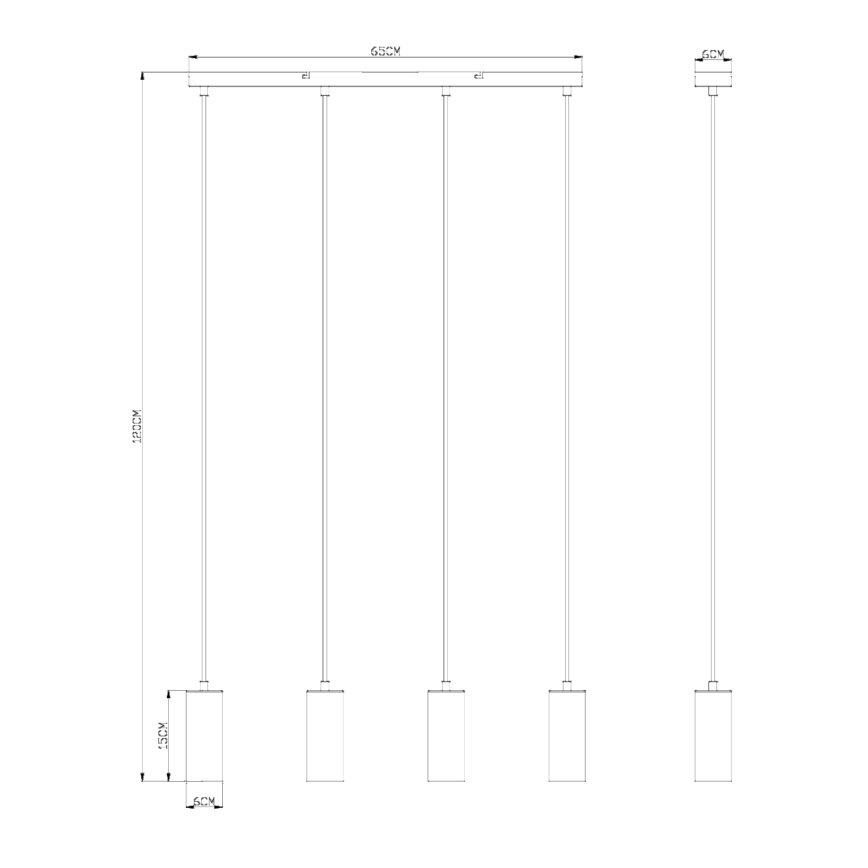 Globo - Висящ полилей 4xGU10/35W/230V бял