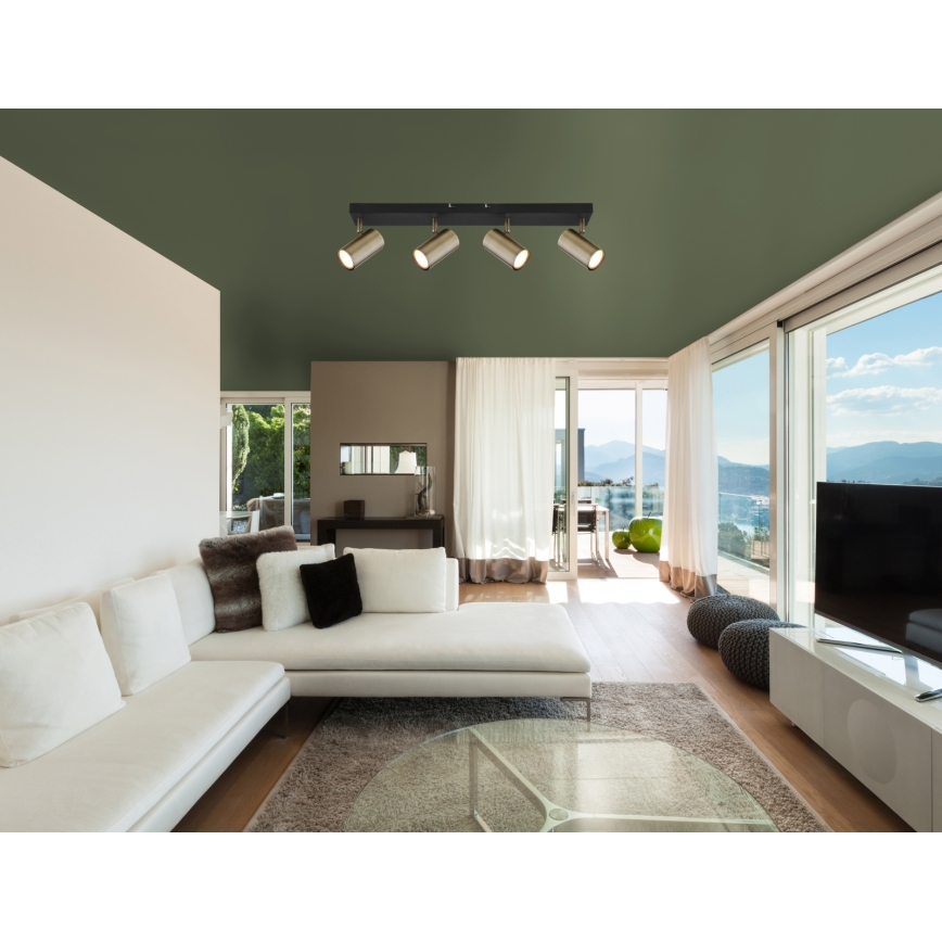 Globo - Спот 4xGU10/35W/230V черен/месинг