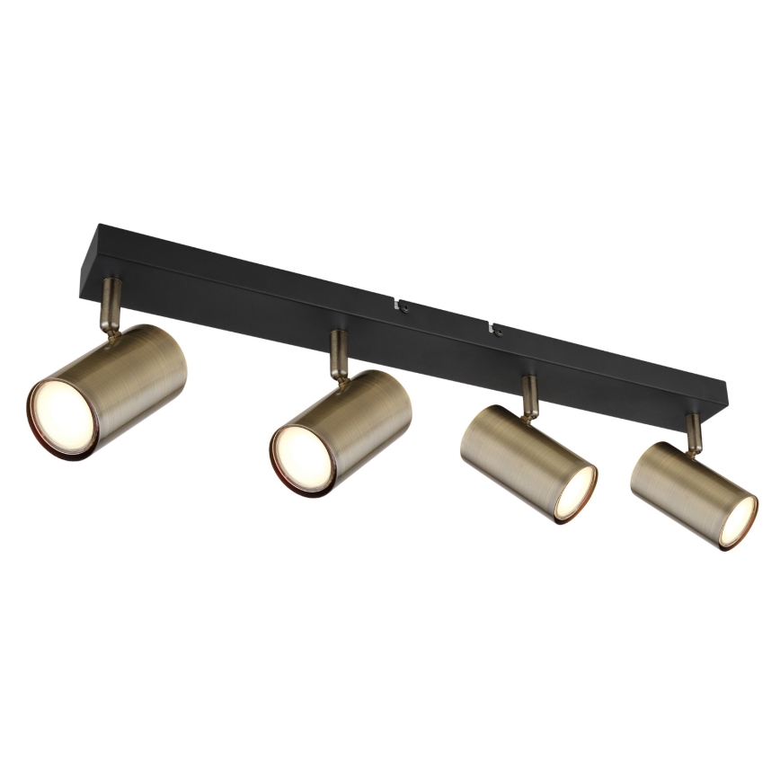 Globo - Спот 4xGU10/35W/230V черен/месинг