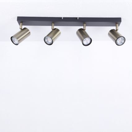 Globo - Спот 4xGU10/35W/230V черен/месинг