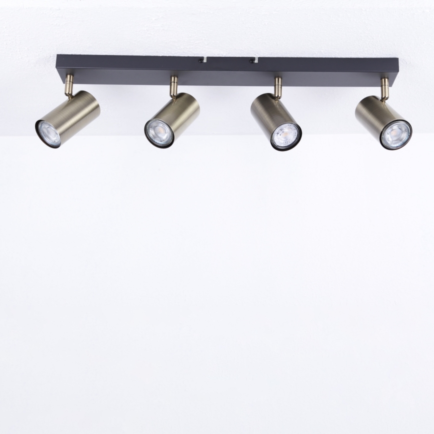 Globo - Спот 4xGU10/35W/230V черен/месинг