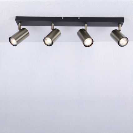 Globo - Спот 4xGU10/35W/230V черен/месинг