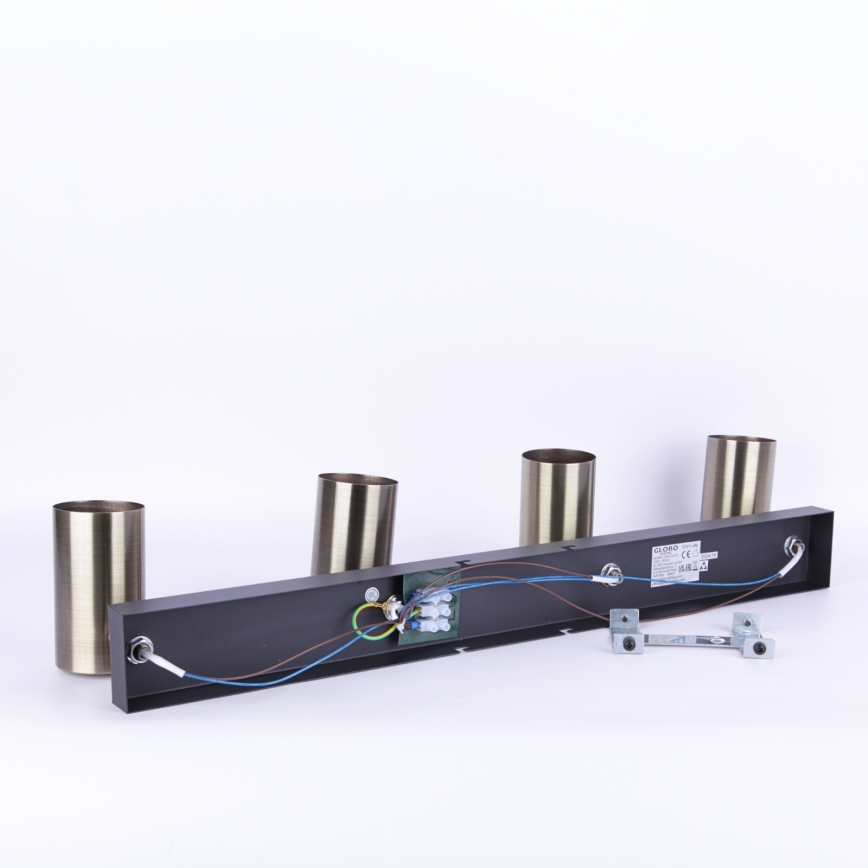 Globo - Спот 4xGU10/35W/230V черен/месинг