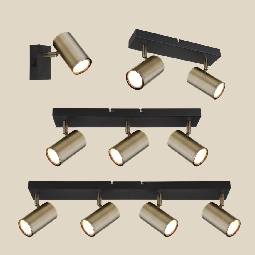 Globo - Спот 4xGU10/35W/230V черен/месинг