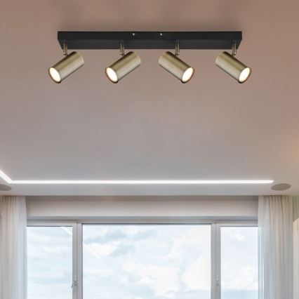 Globo - Спот 4xGU10/35W/230V черен/месинг